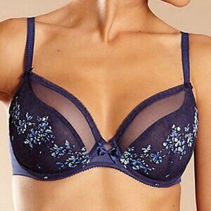 Chantelle Intuition Plunge Underwire Bra Blue 34H